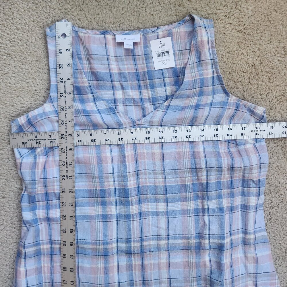 NWT J. Jill Plaid Linen Maxi Dress with Pockets - Picture 4 of 7